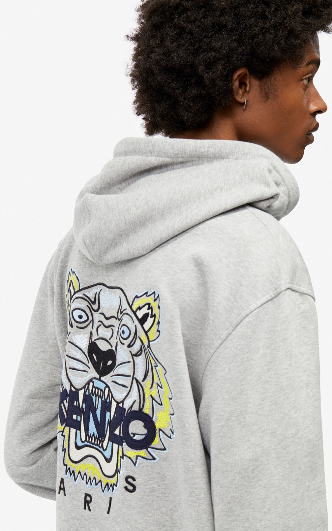 Sweat Kenzo Homme Tiger zipped Grise FMXZA-2684